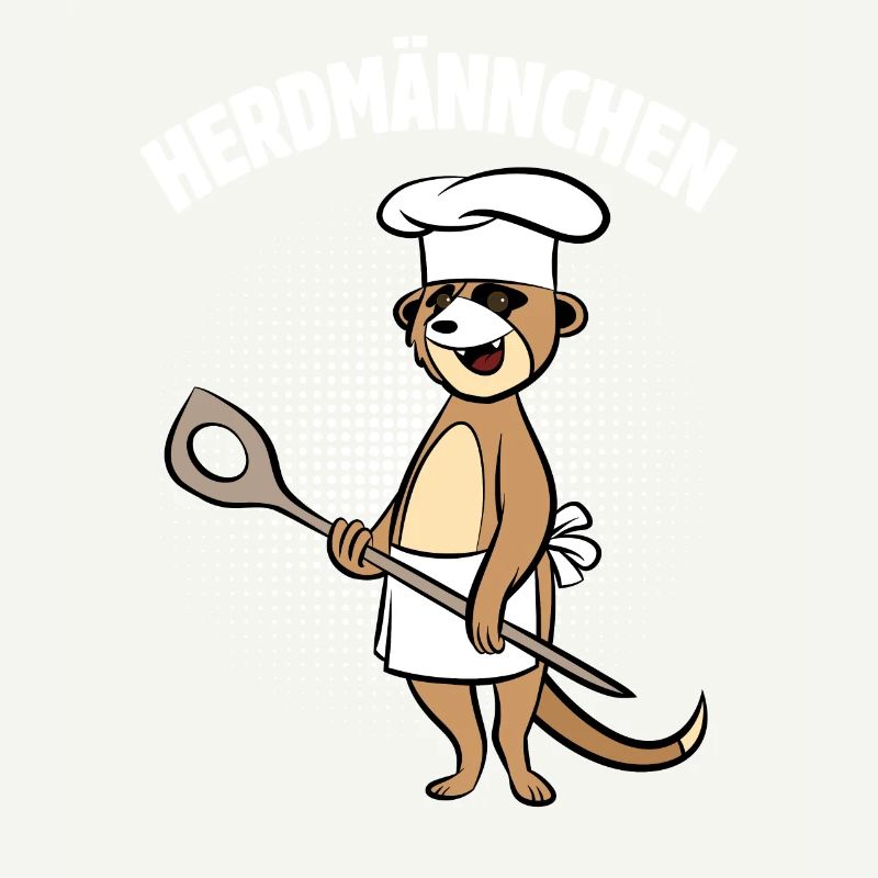 Herdmännchen - Erdmännchen mit Kochlöffel