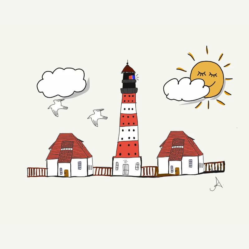 Dessin du phare de Westerhever