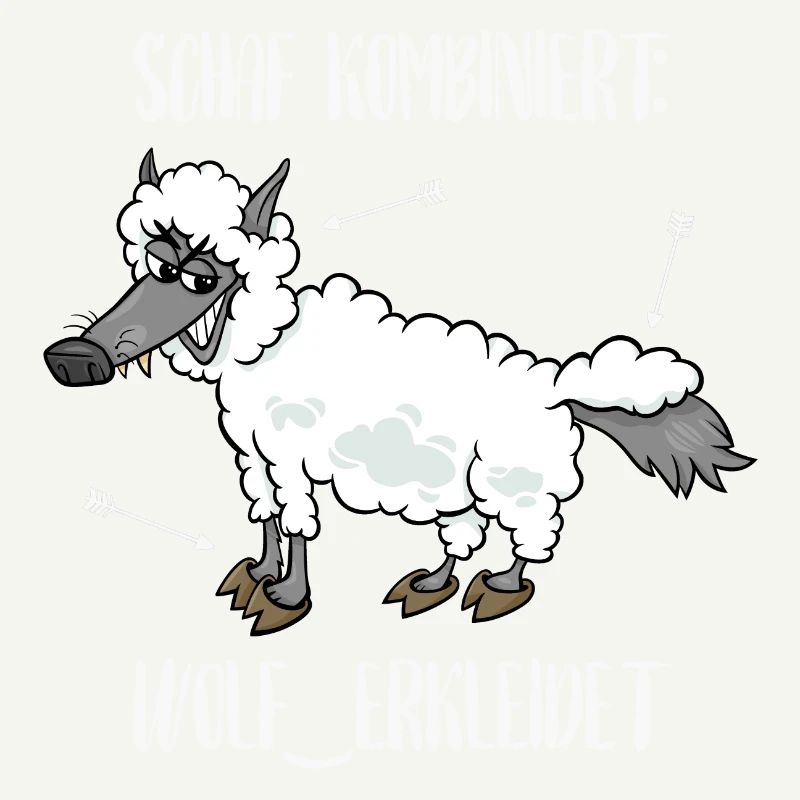 Schaf Wolf Schafspelz Spruch lustig
