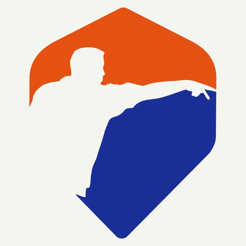 Darts logo US-style flight, darts player, darts throw