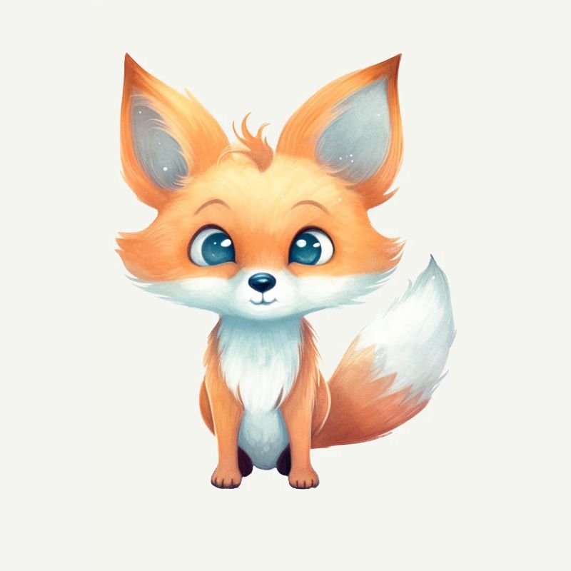 Fuchs Putzig Waldtier Wasserfarben
