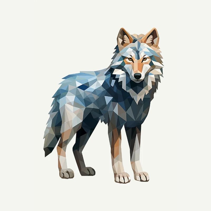 Wolf Geometric Drawing