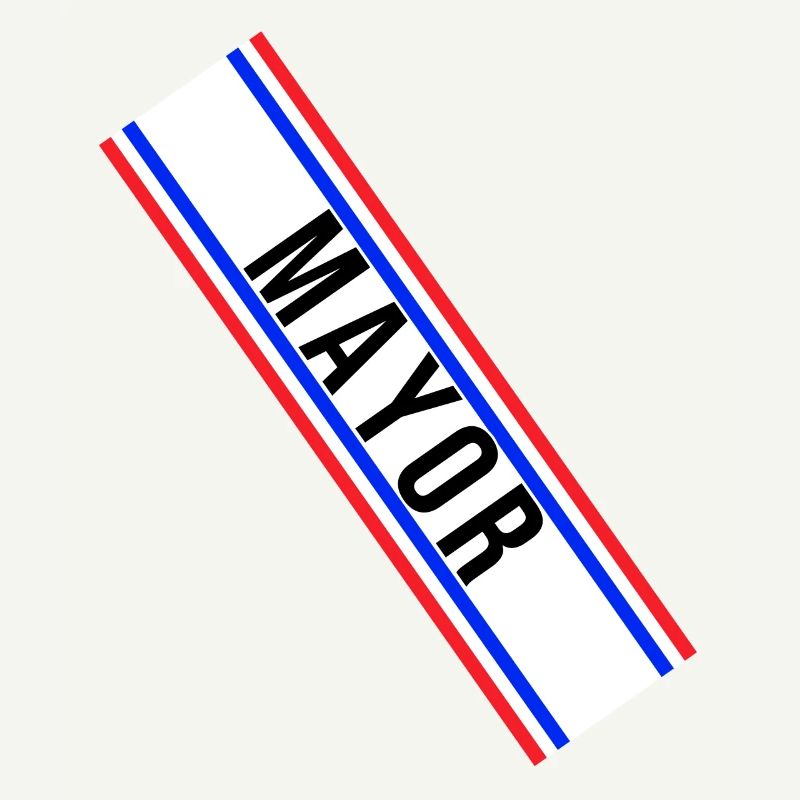Mayor Sash Costume - Blue/Red