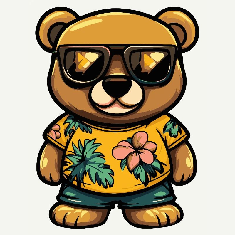 Bär Comic Cool Sommer