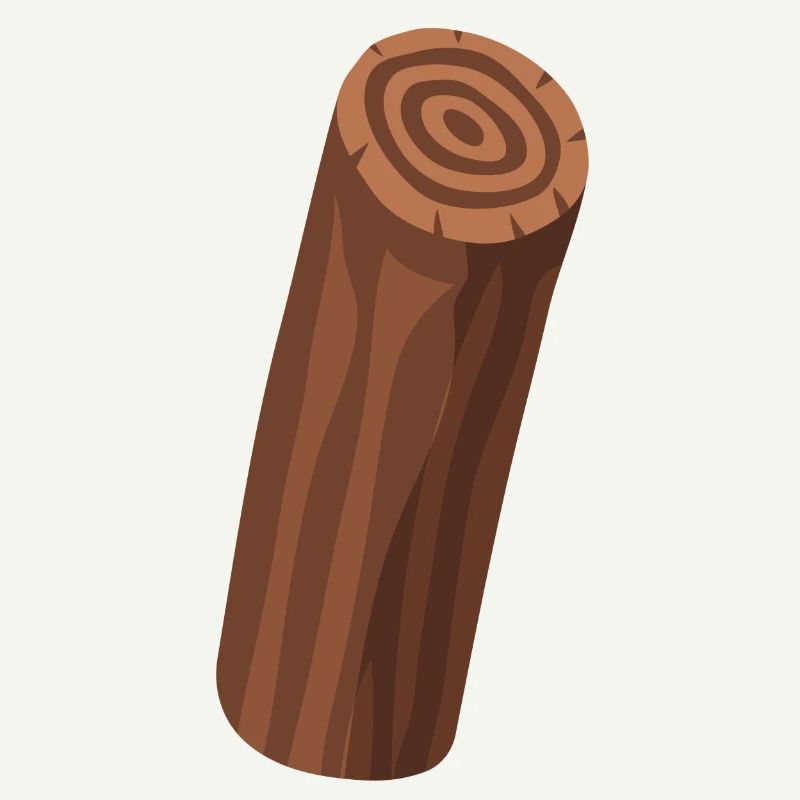 Log standing up logs