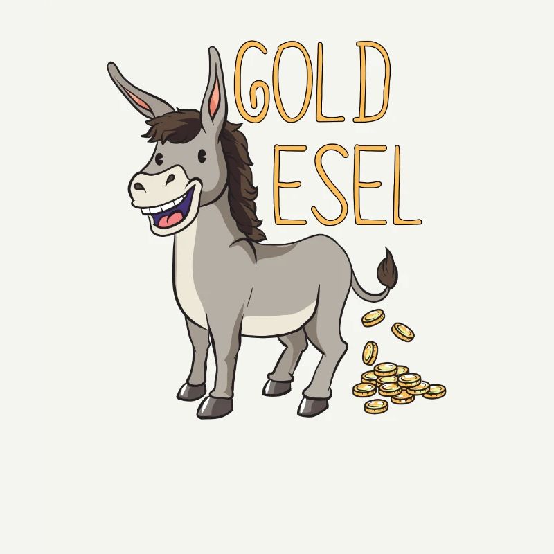 Esel Goldesel Maultier Muli Donkey Geschenk