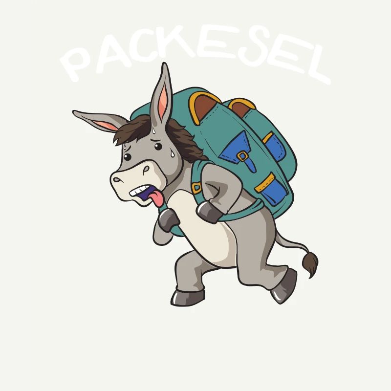 Esel Packesel Maultier Muli Donkey Geschenk