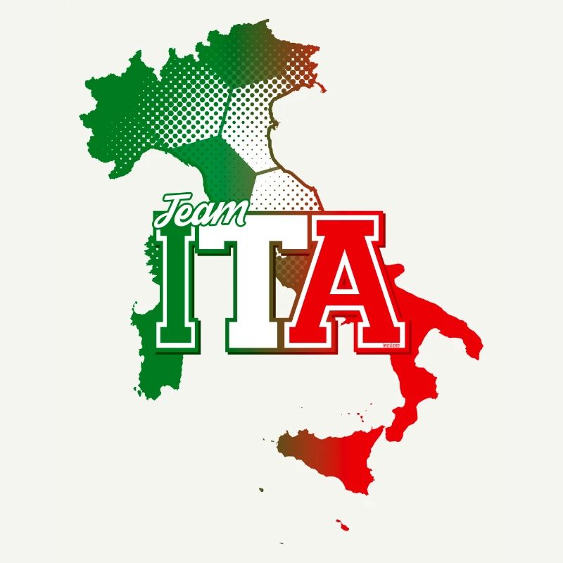 Team ITA Map Italy with Ball Pattern