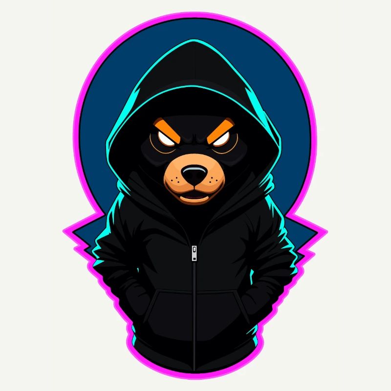 Evil teddy bear with hoodie