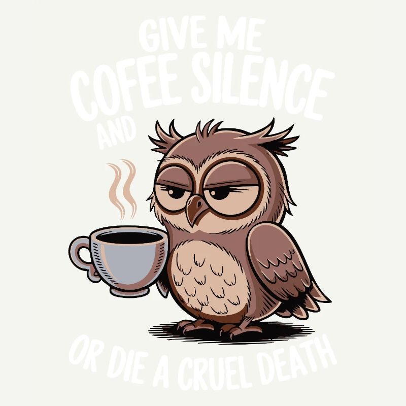 Kaffee Eule - geb mir Kaffee und Stille oder stirb