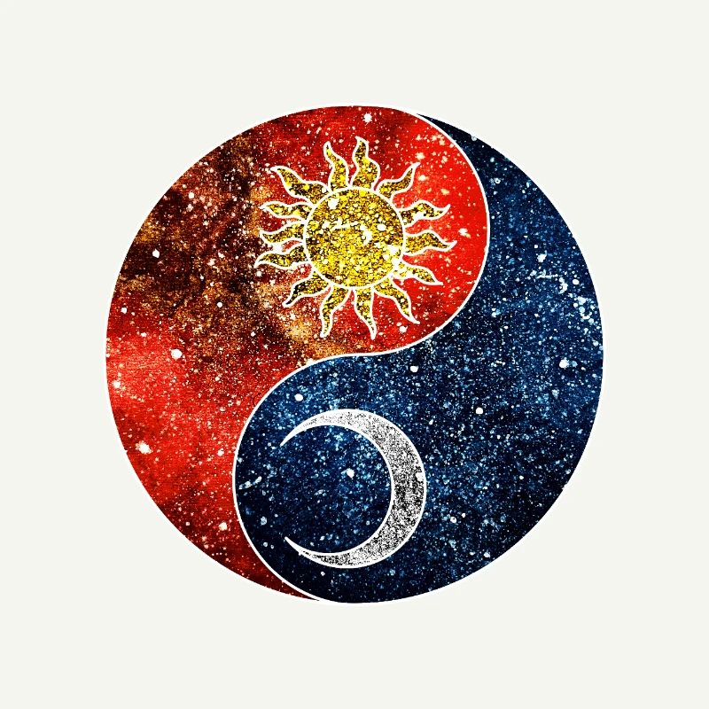 Kosmische Sonne und Mond - Yin und Yang Version