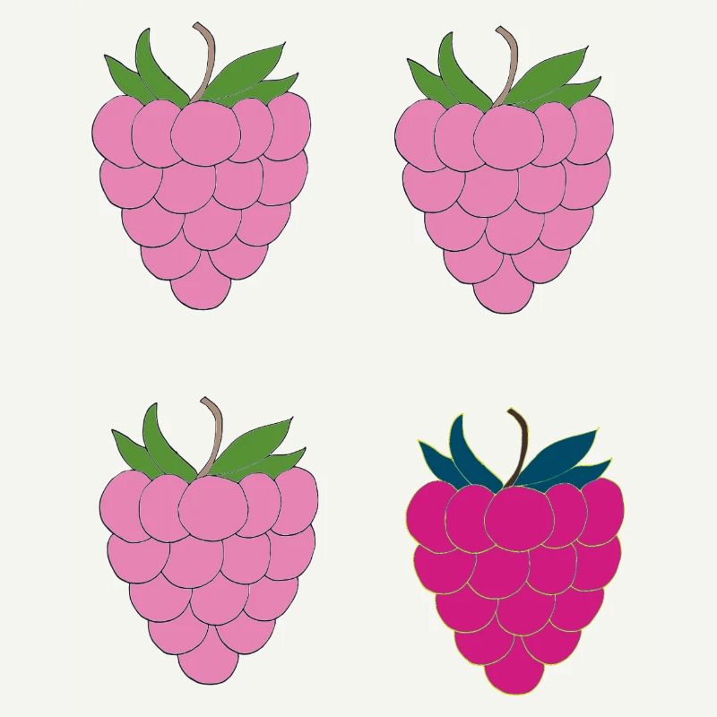 Doppel-Himbeer Pop-Art