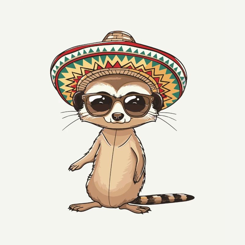 Erdmännchen Lustig Sombrero