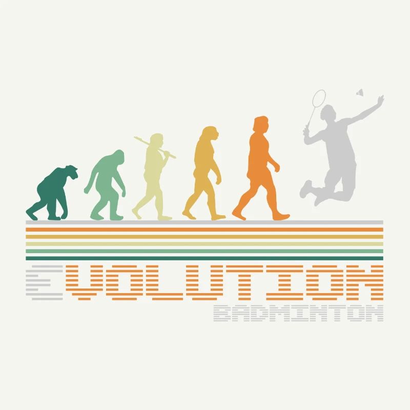 Badminton Federball Evolution Retro Lustig
