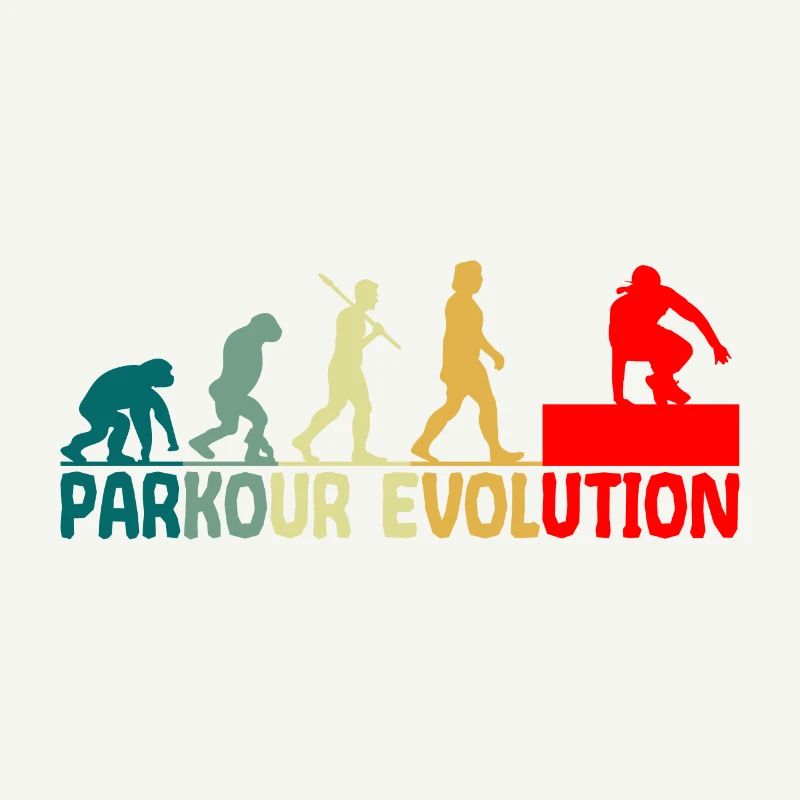 Parkour Evolution Retro Style Drôle