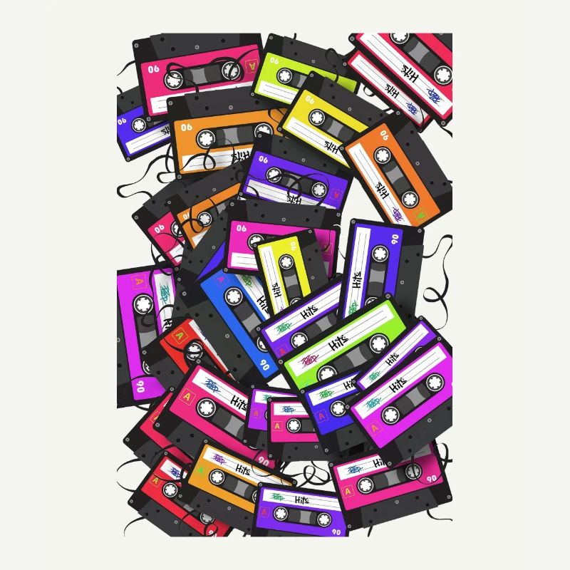 80s 90s Retro Music Cassette Mixtape Cassette