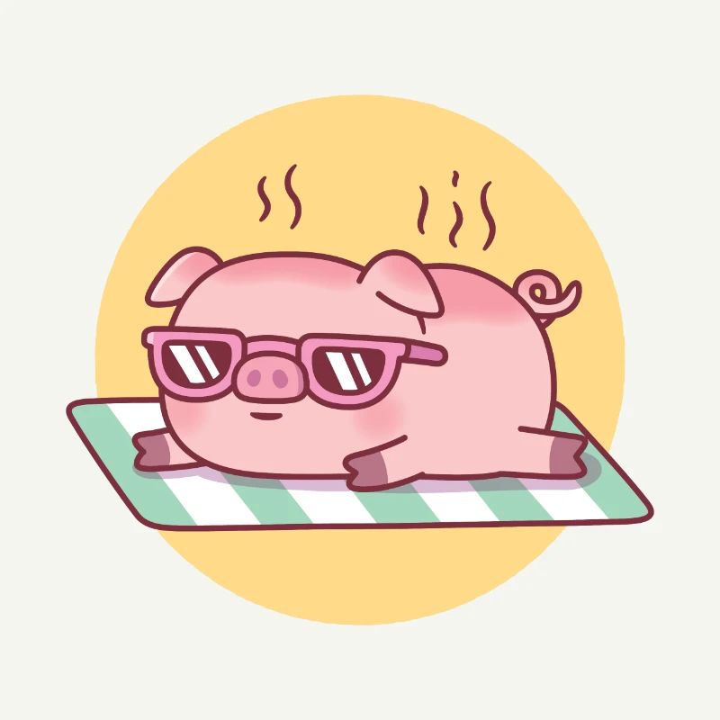 Cute Pig Gets Sunburned And Roasted