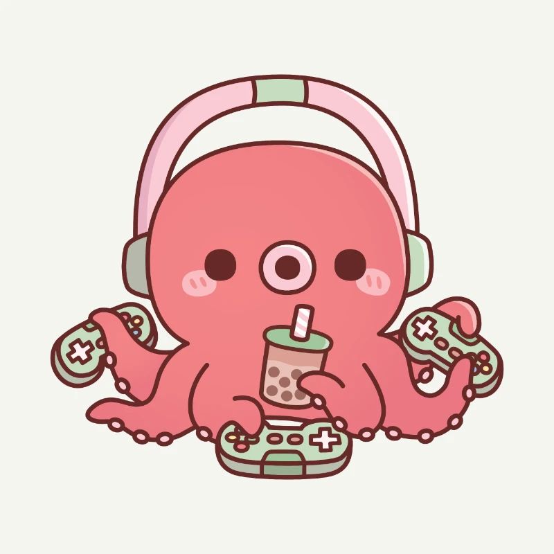 Niedlicher Octopus Gamer Multiplayer-Modus