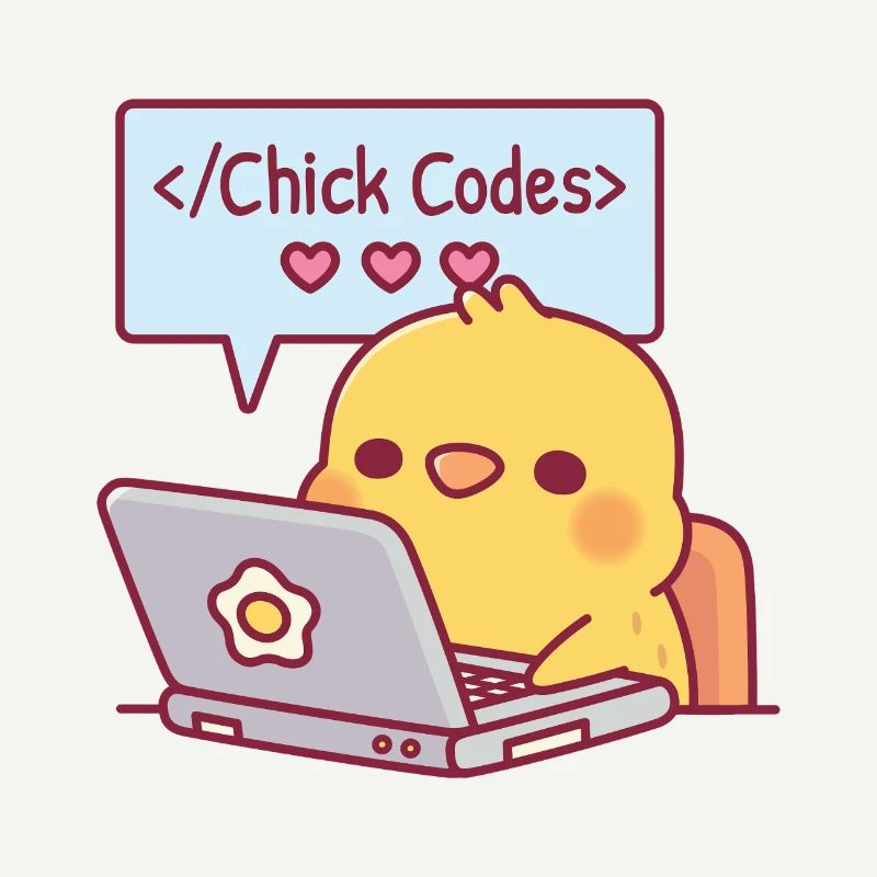Niedliche Küken Codierung Auf Laptop Küken Codes Lustig