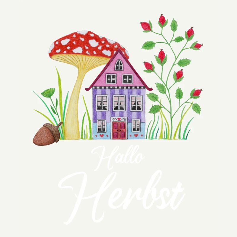 Hello Autumn Toadstool Dwarf House Autumnal