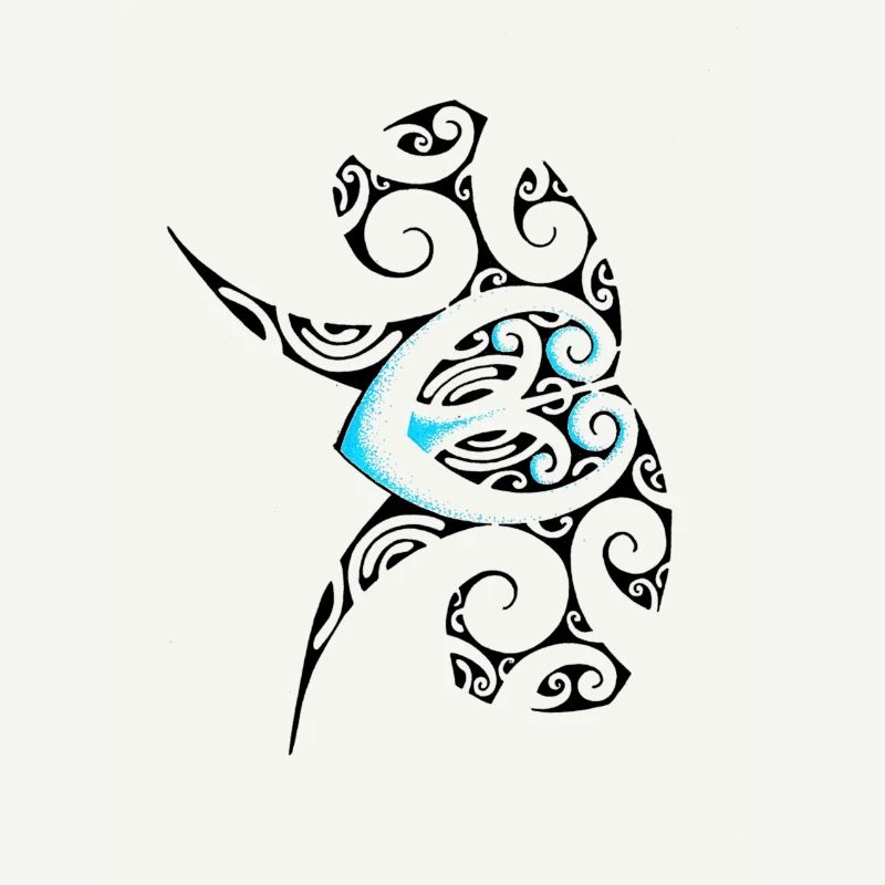 Polynesia tattoo art ocean turtle