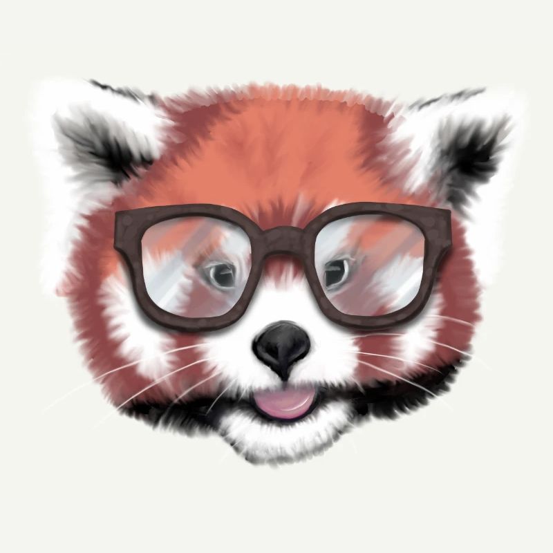 Roter Panda Nerd / Brille / minavi