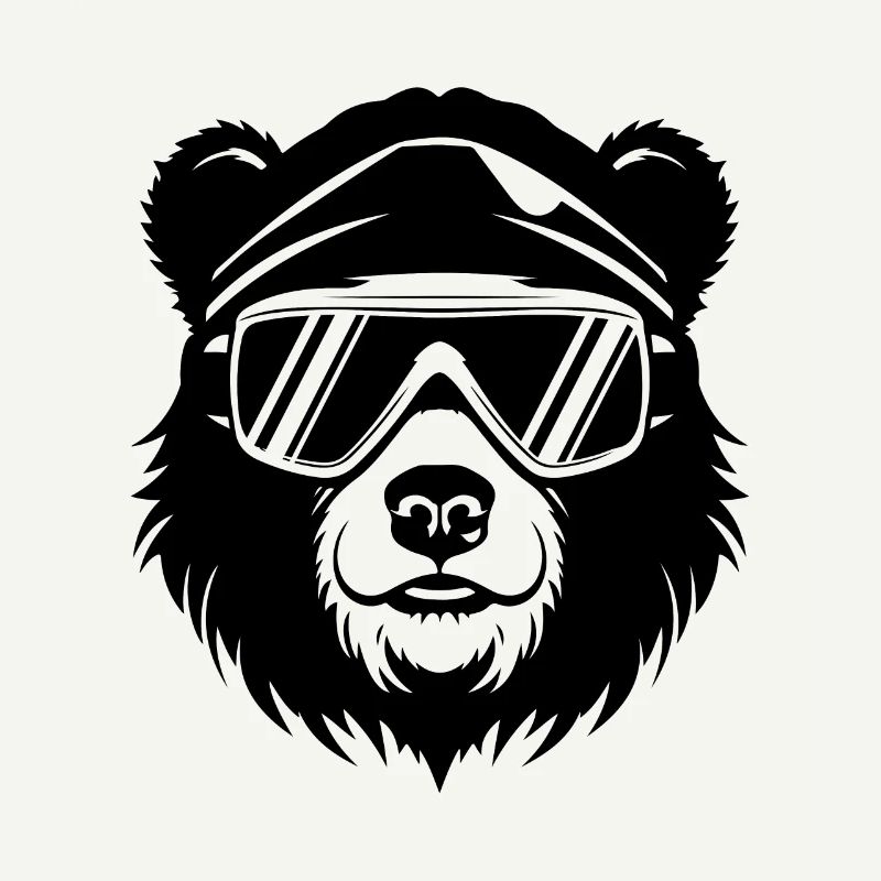 Ski Bear Snowboarder