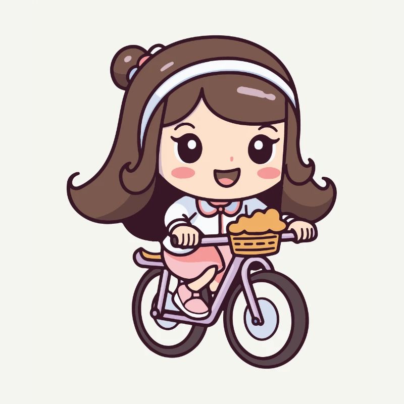Fahrrad Mädchen Comic