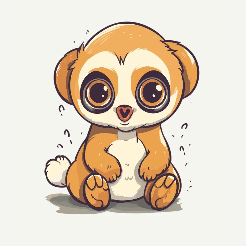 Netter Anime -Stil Langsam Loris Kawaii