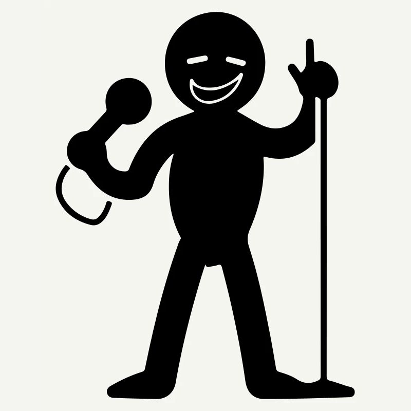 Singer with microphone