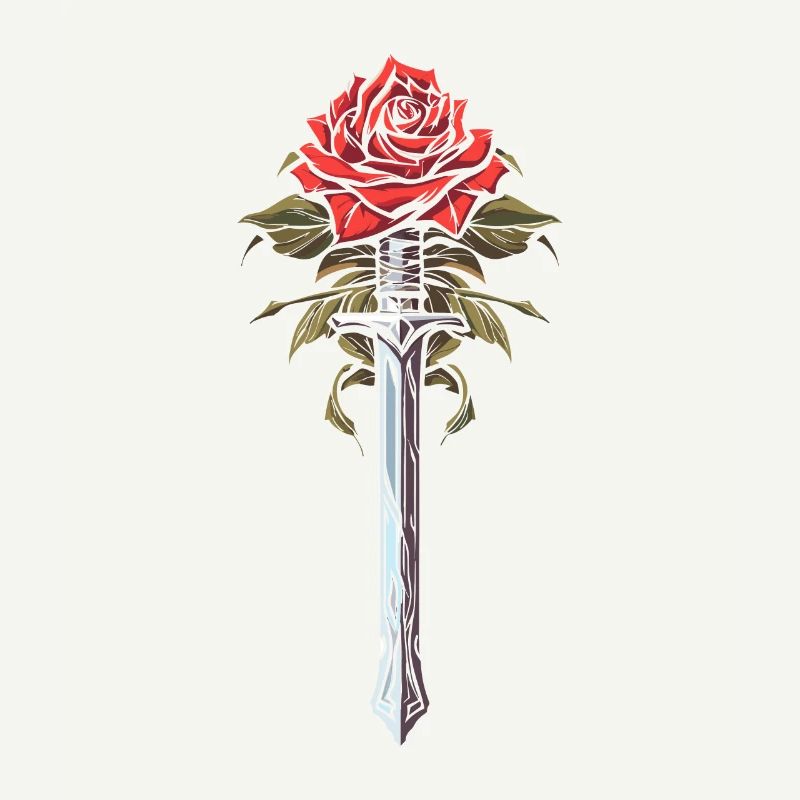 Rote Rose Goth Schwert