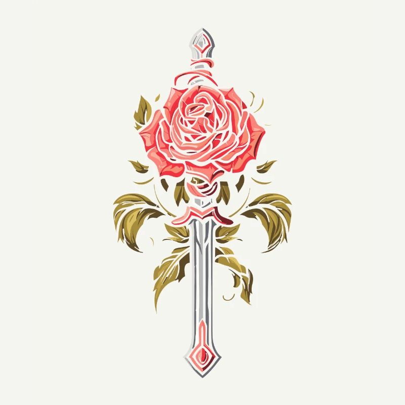 Rote Rose Goth Schwert