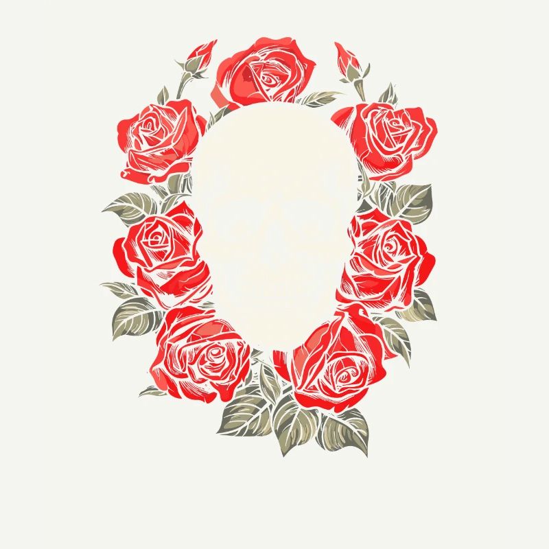 Crâne de Goth Rose rouge