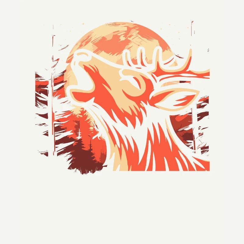 Cerf Lune Hurlement
