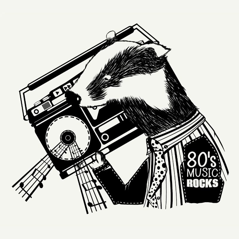 Badger with a boombox