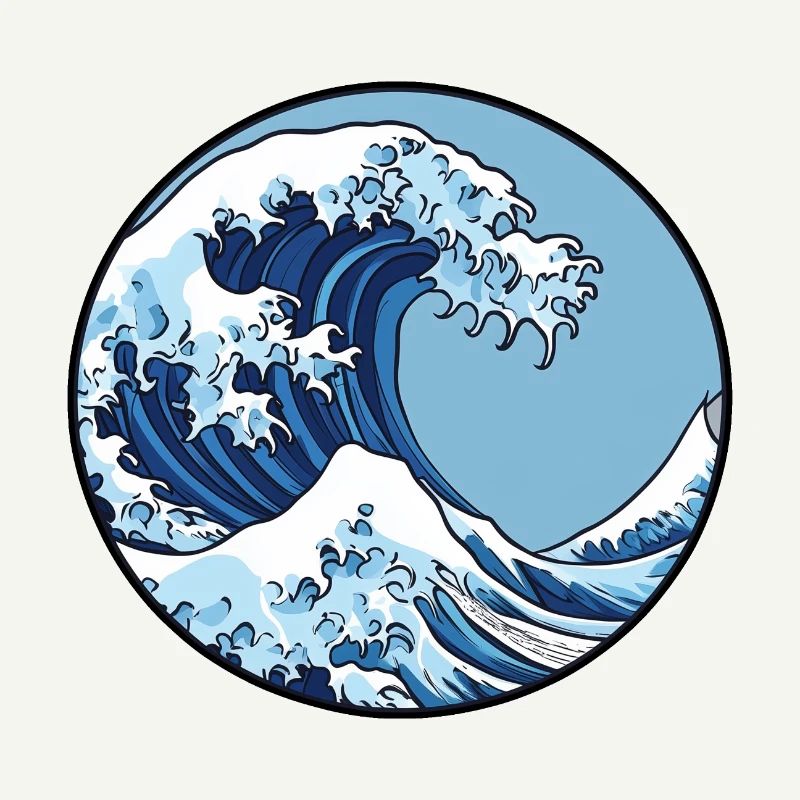 Wave, Water, Ocean, Japanese Wave, Logo