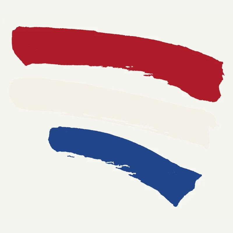 Drapeau des Pays-Bas - Rayures style pinceau
