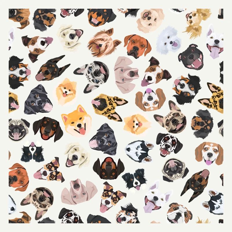 Joyeuse illustration avec des chiens