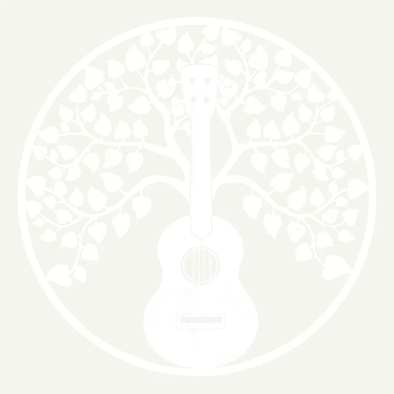 Ukulele tree Mandala white