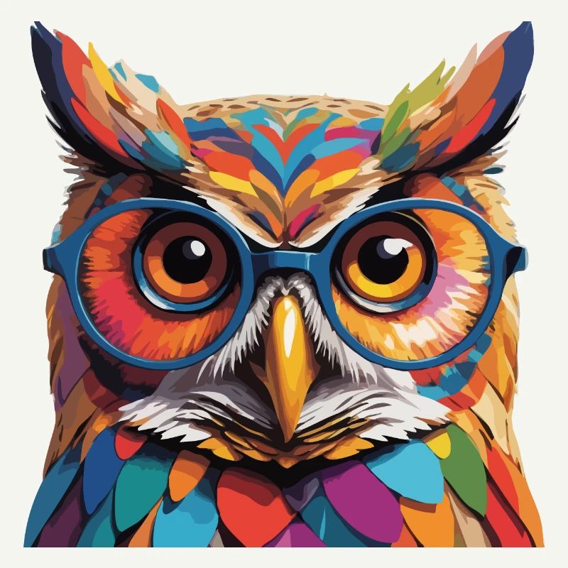 Eule Cool mit Brille Colored Tough