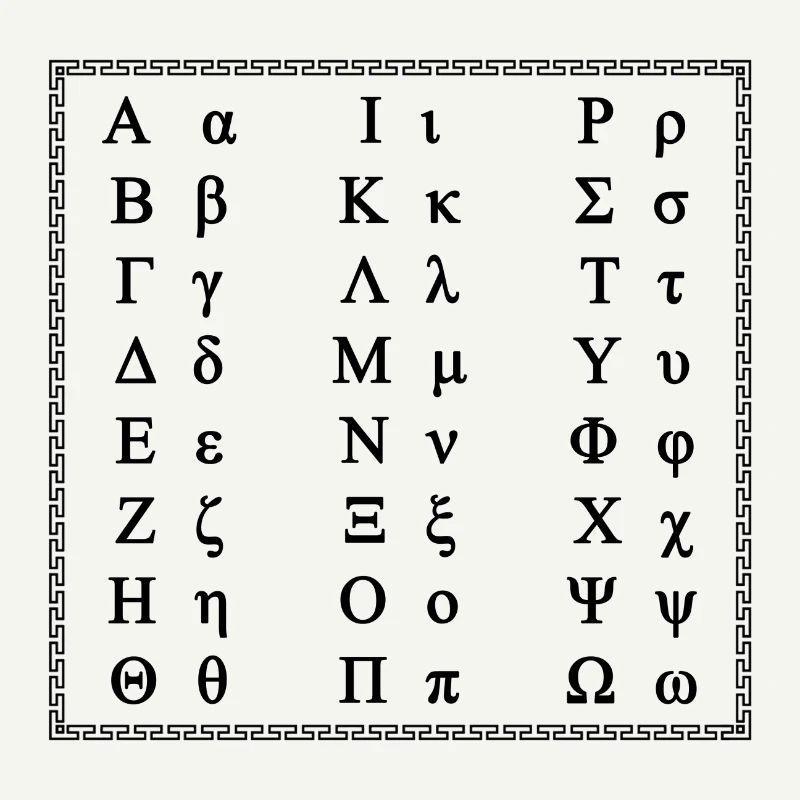 Griechische Alphabet Design schwarz Geschenkidee