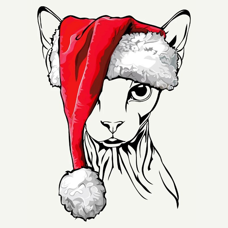 Père Noël Sphynx Noël chat Wilsigns