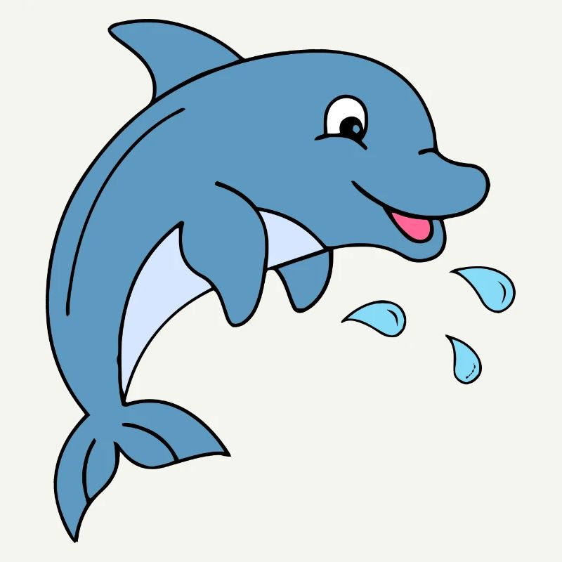 Delfin mit Wassertropfen