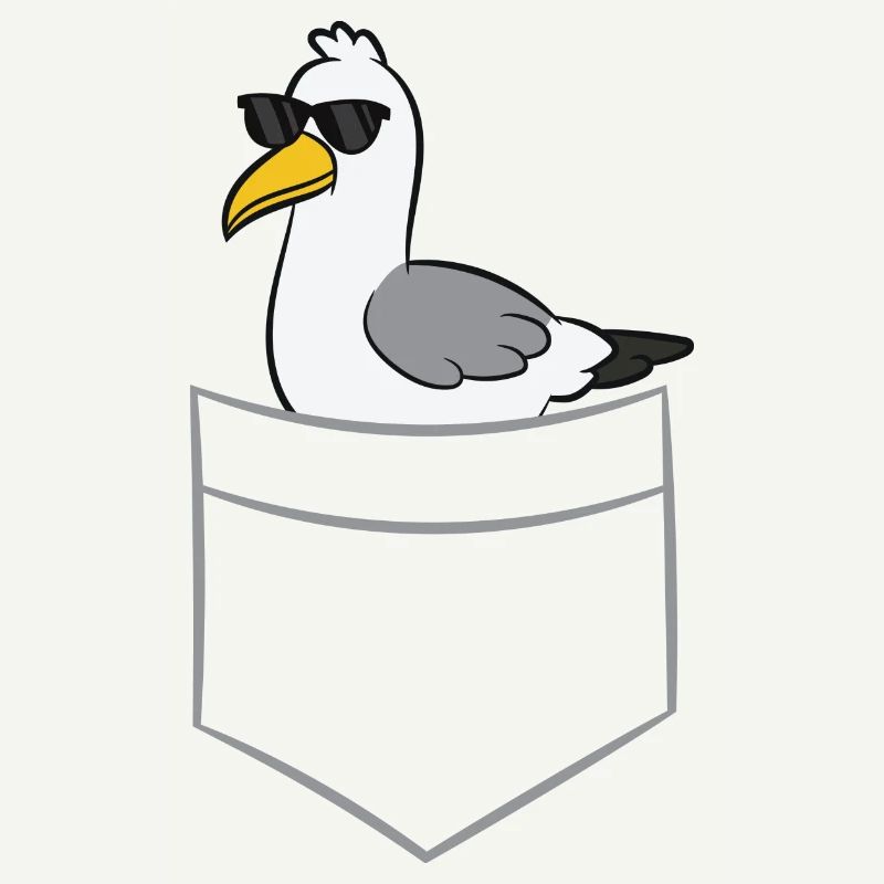 Möwe - In Brusttasche / Hemdtasche