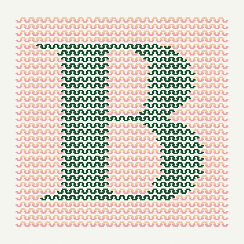 Garn Serif Buchstabe B Grün