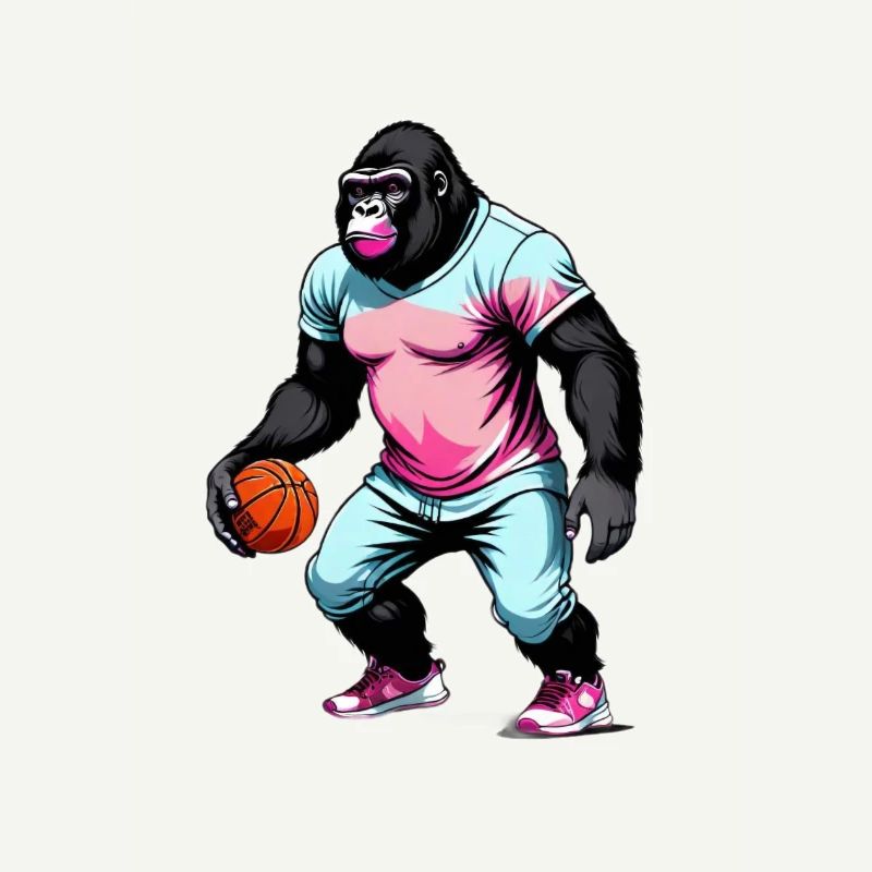 Gorille joue au Basket