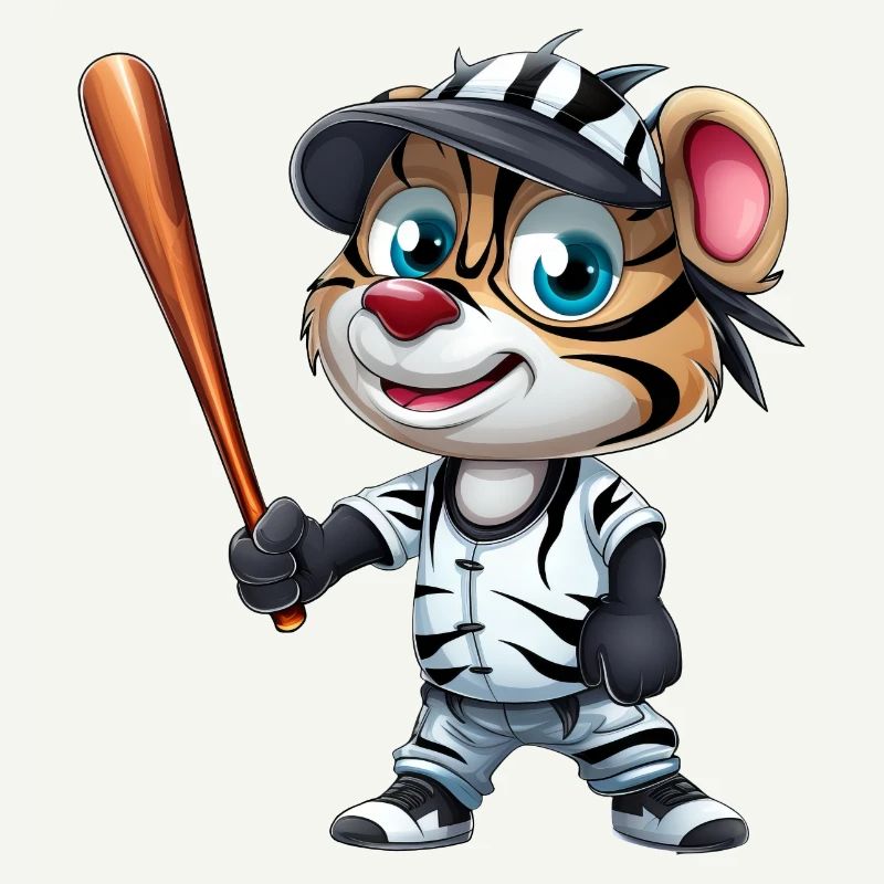 Zebra Baseballspieler Dynamisch