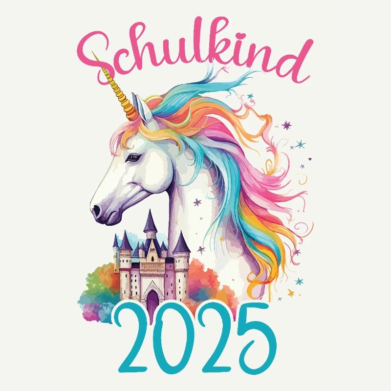 Schulkind 2025 Einhorn Einschulung Schule Schüler