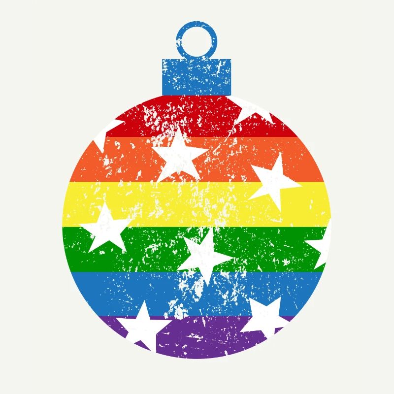 Regenbogen Weihnachtskugel Queer Gay Pride