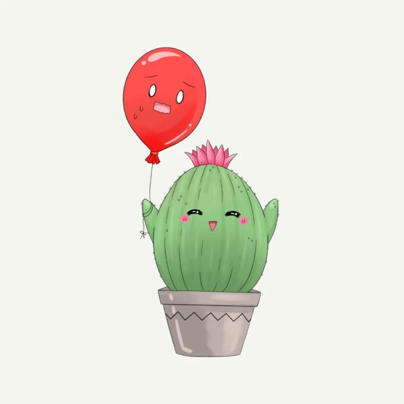 Cactus with balloon